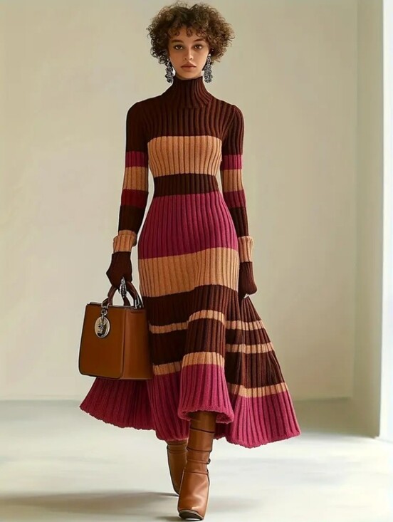 Dresses & Skirts - Color-block Striped Dress